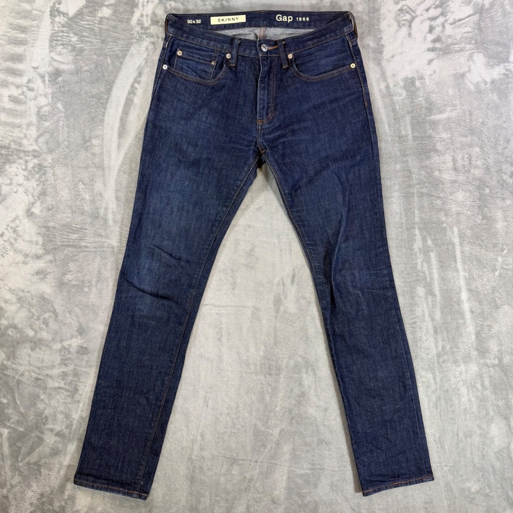 Gap 1969 Skinny Jeans Mens Size 30x32 Blue Dark Wash Denim Pants